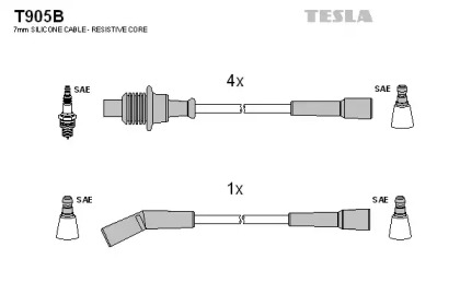 Комплект электропроводки TESLA T905B