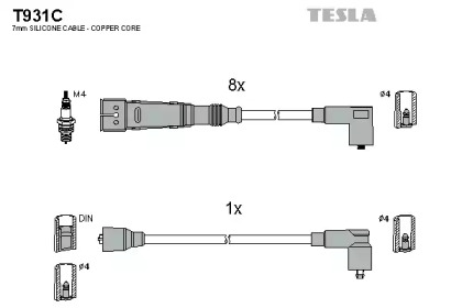 Комплект электропроводки TESLA T931C