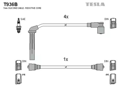 Комплект электропроводки TESLA T936B