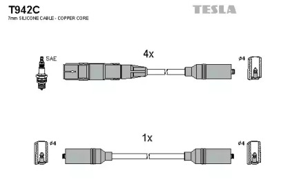 Комплект электропроводки TESLA T942C