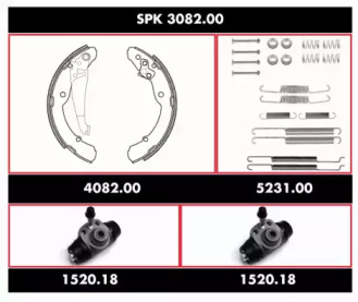 Комплект тормозов WOKING SPK 3082.00