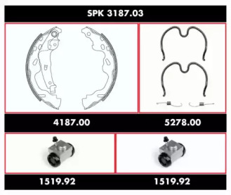 Комплект тормозов WOKING SPK 3187.03