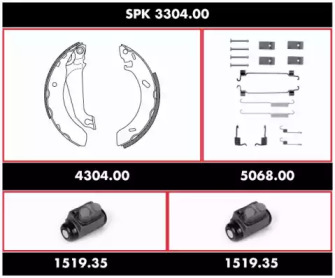 Комплект тормозов WOKING SPK 3304.00