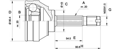 Шарнирный комплект OPEN PARTS CVJ5001.10