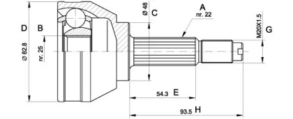 Шарнирный комплект OPEN PARTS CVJ5003.10