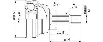 Шарнирный комплект OPEN PARTS CVJ5008.10