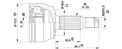 Шарнирный комплект OPEN PARTS CVJ5037.10