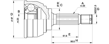 Шарнирный комплект OPEN PARTS CVJ5044.10