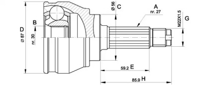 Шарнирный комплект OPEN PARTS CVJ5083.10