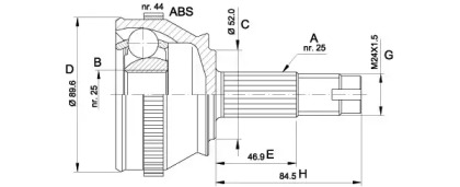 Шарнирный комплект OPEN PARTS CVJ5092.10