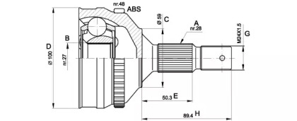 Шарнирный комплект OPEN PARTS CVJ5180.10