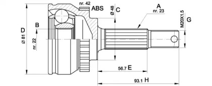 Шарнирный комплект OPEN PARTS CVJ5193.10