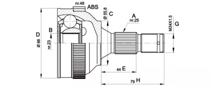 Шарнирный комплект OPEN PARTS CVJ5208.10