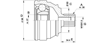 Шарнирный комплект OPEN PARTS CVJ5228.10