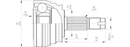 Шарнирный комплект OPEN PARTS CVJ5238.10