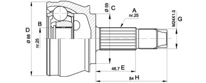 Шарнирный комплект OPEN PARTS CVJ5239.10