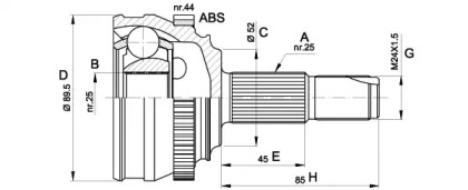 Шарнирный комплект OPEN PARTS CVJ5251.10