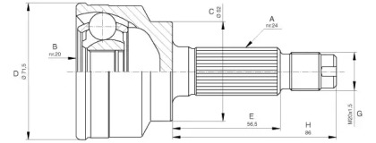 Шарнирный комплект OPEN PARTS CVJ5255.10