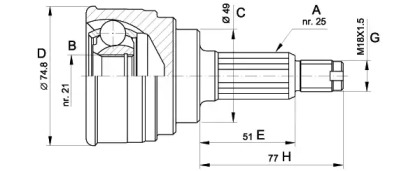 Шарнирный комплект OPEN PARTS CVJ5260.10