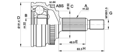 Шарнирный комплект OPEN PARTS CVJ5266.10