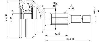 Шарнирный комплект OPEN PARTS CVJ5283.10