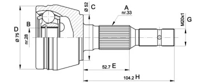 Шарнирный комплект OPEN PARTS CVJ5285.10