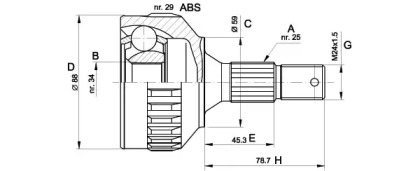 Шарнирный комплект OPEN PARTS CVJ5287.10