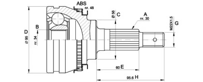 Шарнирный комплект OPEN PARTS CVJ5321.10