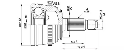 Шарнирный комплект OPEN PARTS CVJ5386.10