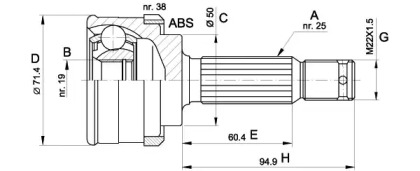 Шарнирный комплект OPEN PARTS CVJ5393.10