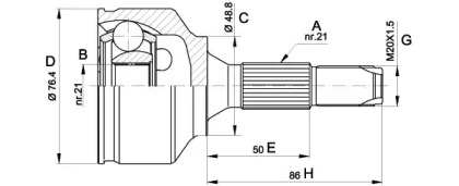 Шарнирный комплект OPEN PARTS CVJ5394.10