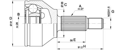 Шарнирный комплект OPEN PARTS CVJ5437.10