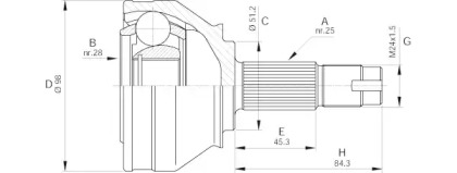 Шарнирный комплект OPEN PARTS CVJ5438.10