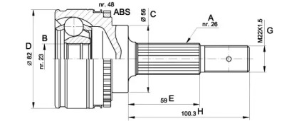 Шарнирный комплект OPEN PARTS CVJ5492.10