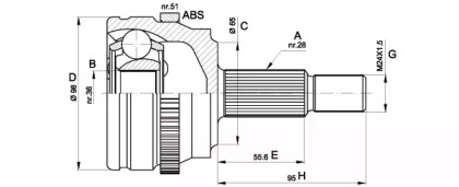 Шарнирный комплект OPEN PARTS CVJ5501.10