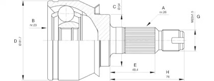 Шарнирный комплект OPEN PARTS CVJ5528.10