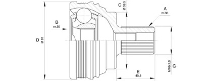 Шарнирный комплект OPEN PARTS CVJ5538.10