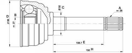 Шарнирный комплект OPEN PARTS CVJ5564.10