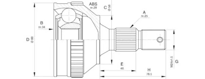 Шарнирный комплект OPEN PARTS CVJ5592.10