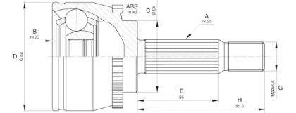 Шарнирный комплект OPEN PARTS CVJ5601.10