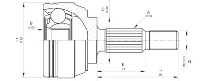 Шарнирный комплект OPEN PARTS CVJ5633.10