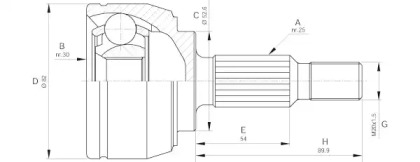 Шарнирный комплект OPEN PARTS CVJ5650.10