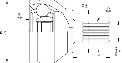 Шарнирный комплект OPEN PARTS CVJ5669.10