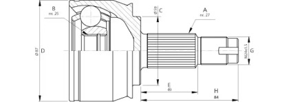 Шарнирный комплект OPEN PARTS CVJ5708.10