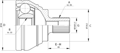 Шарнирный комплект OPEN PARTS CVJ5722.10