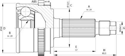 Шарнирный комплект OPEN PARTS CVJ5728.10