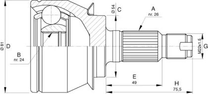 Шарнирный комплект OPEN PARTS CVJ5736.10