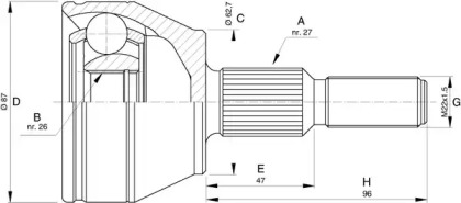 Шарнирный комплект OPEN PARTS CVJ5751.10