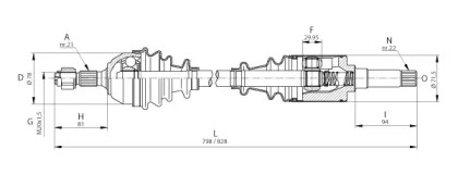 Вал OPEN PARTS DRS6001.00