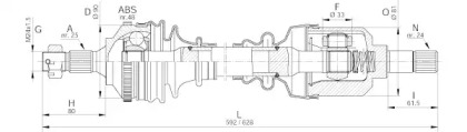 Вал OPEN PARTS DRS6129.00